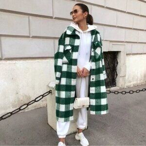Zara bloggers favorite wool blend checked coat